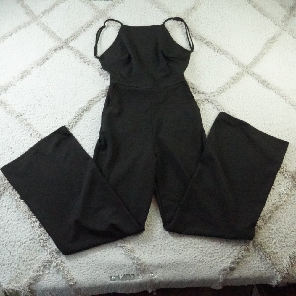Lulus Something to Behold Black Jumpsuit Womens Small